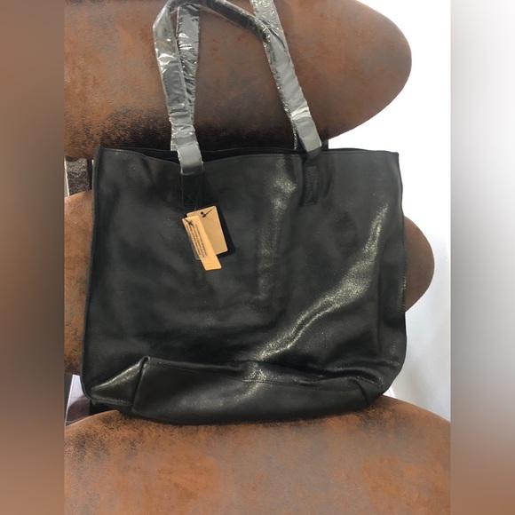 🔥Soft Real Leather Large Capacity Work Tote Shoulder Bag - Black - NWT - Picture 7 of 12